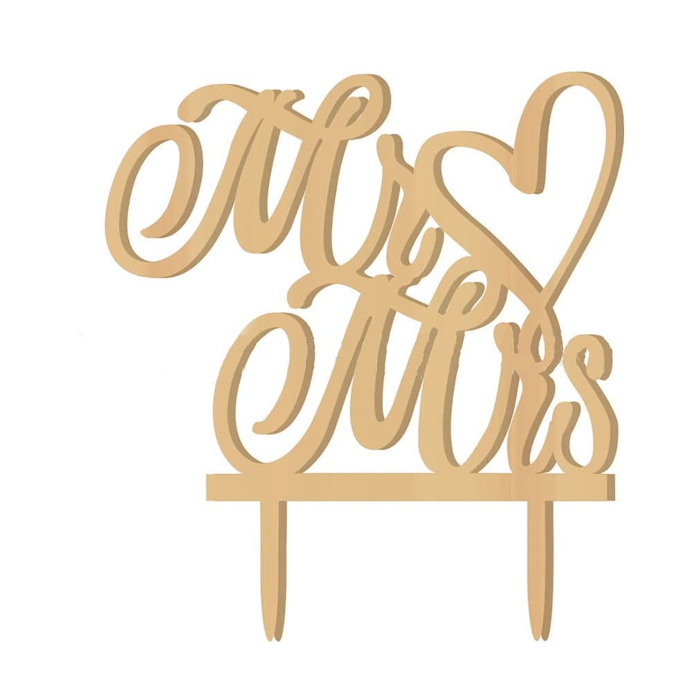 Wambere Mr & Mrs Wedding Cake Topper, Wooden