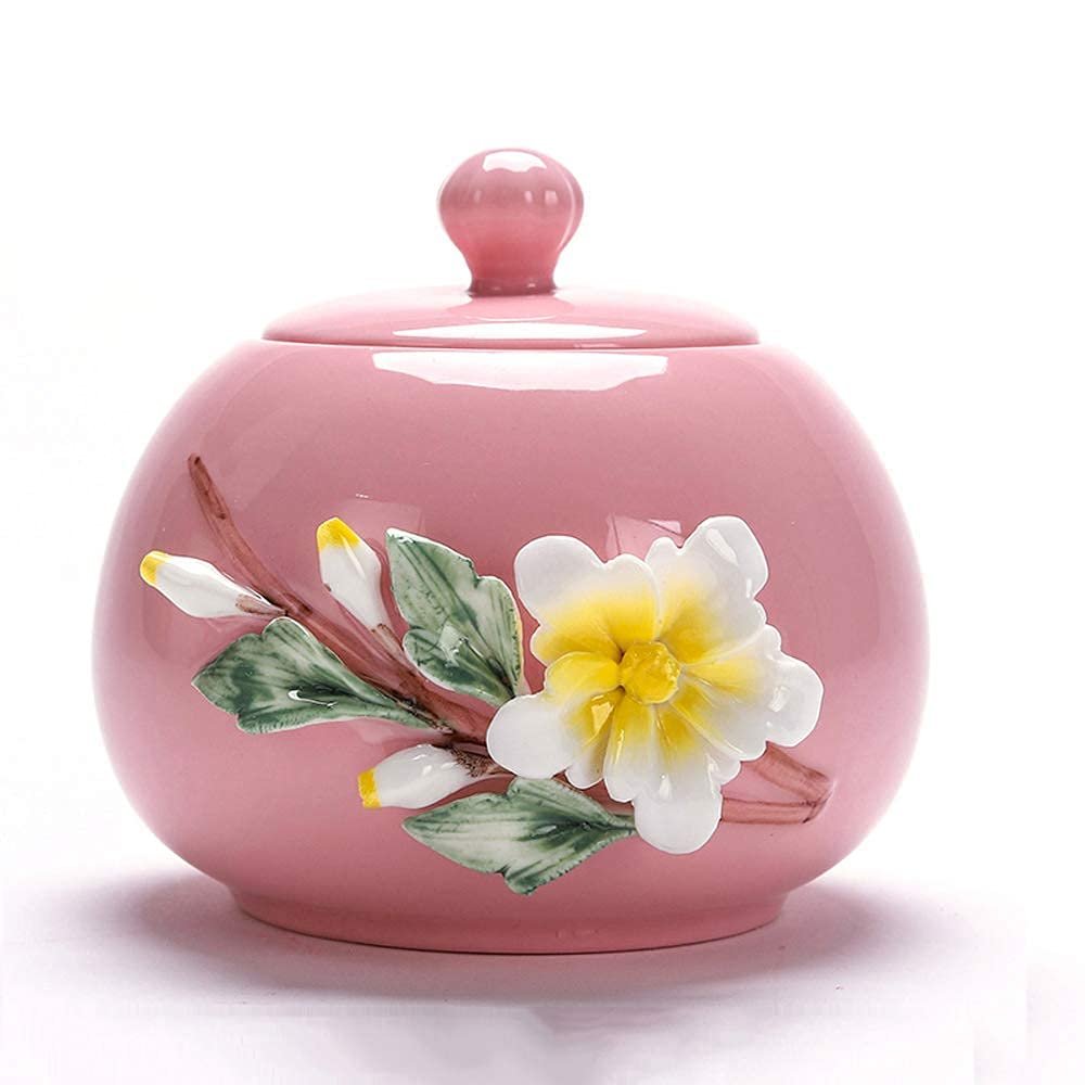 DERBUT Ceramic Cremation Urn for Human or Pet Ashes, Memorial Urn, Two Patterns