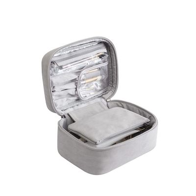 SHTGOI Waterproof Travel Makeup Bag, Gray