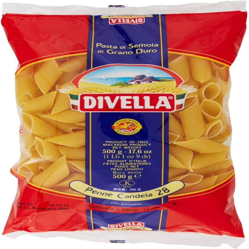 Italian Gourmet Penne Candela No. 28 Durum Wheat Pasta, 10 x 500 g