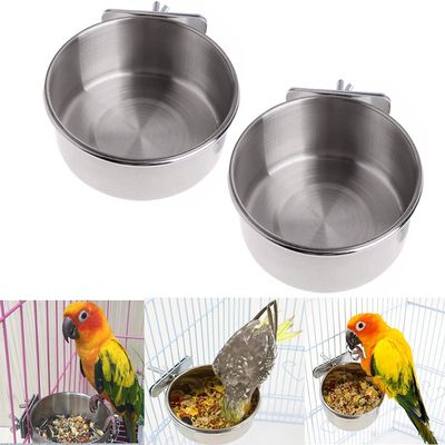 2-Pack Stainless Steel Bird Bowls
