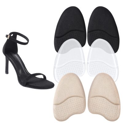 WOOXDYUK 3 Pairs Women's Metatarsal Pads, Non-Slip Forefoot Cushions for Open-Toe Shoes, Ball-of-Foot Shoe Pads, 3 Colors