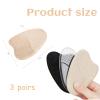 WOOXDYUK 3 Pairs Women's Metatarsal Pads, Non-Slip Forefoot Cushions for Open-Toe Shoes, Ball-of-Foot Shoe Pads, 3 Colors view 2