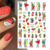 Self-Adhesive Nail Stickers, Summer Fruit Nail Art Decals, Kiwi, Coconut, Papaya, Melon and Banana, F764 view 1