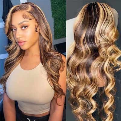 Body Wave 13×4 Honey Blonde P4/27 Lace Front Wig, 26 in (65 cm)
