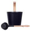 Jomewory 7 L Sauna Bucket and Ladle Set, Black Aluminum view 2