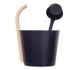 Jomewory 7 L Sauna Bucket and Ladle Set, Black Aluminum view 3