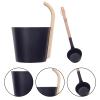 Jomewory 7 L Sauna Bucket and Ladle Set, Black Aluminum view 4