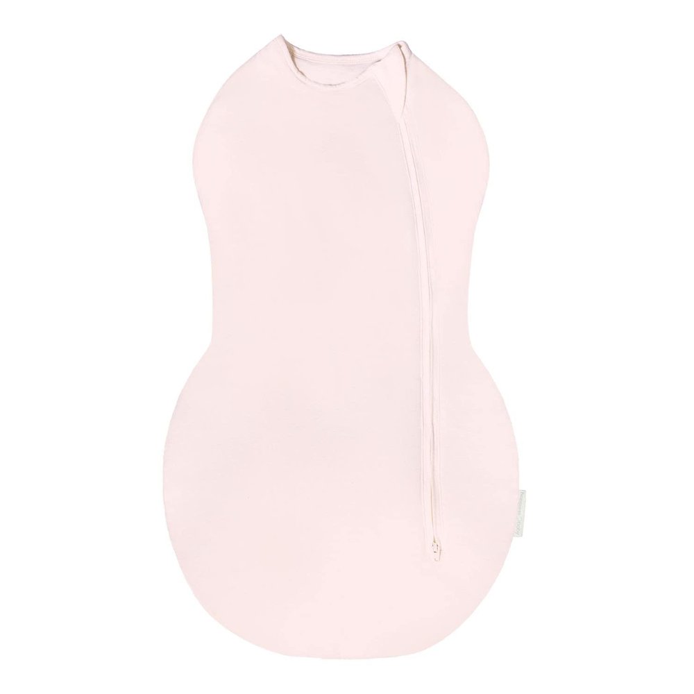 Happiest Baby Sleepea Comforter Swaddle, 5-Second Swaddle, 100% Organic Cotton, Doctor-Designed, Promotes Healthy Hip Development (Light Pink, Large)