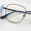 NEWADA Large Metal Reading Glasses, Blue-Light Blocking, Unisex, Oversized Square Frame, Anti-Glare, Black-Silver, +1.00 view 2