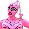 SALANSEX Pink Latex Full-Face Hood with Braids, Bows and Zipper view 2
