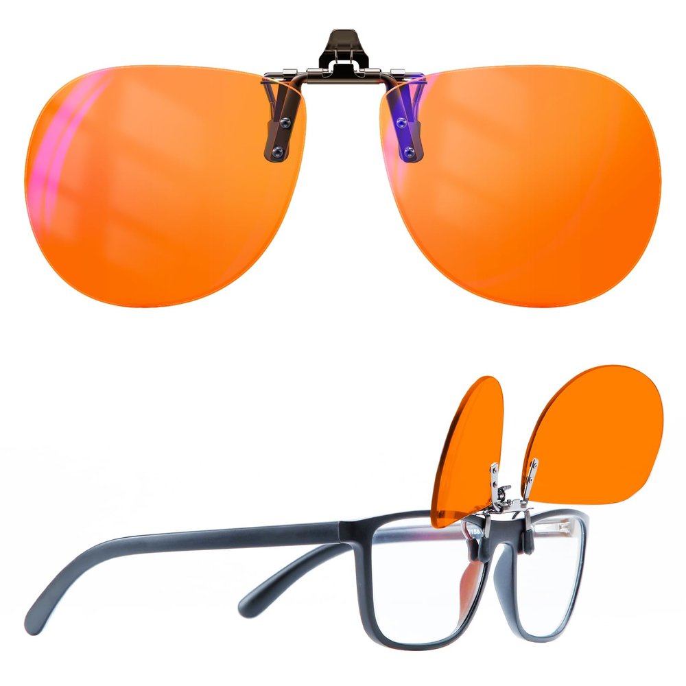 Goiteia 100% Blue Light-Blocking Clip-On Glasses for Computer and Gaming