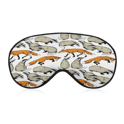 Cute Badgers and Foxes Patterned Sleep Eye Mask