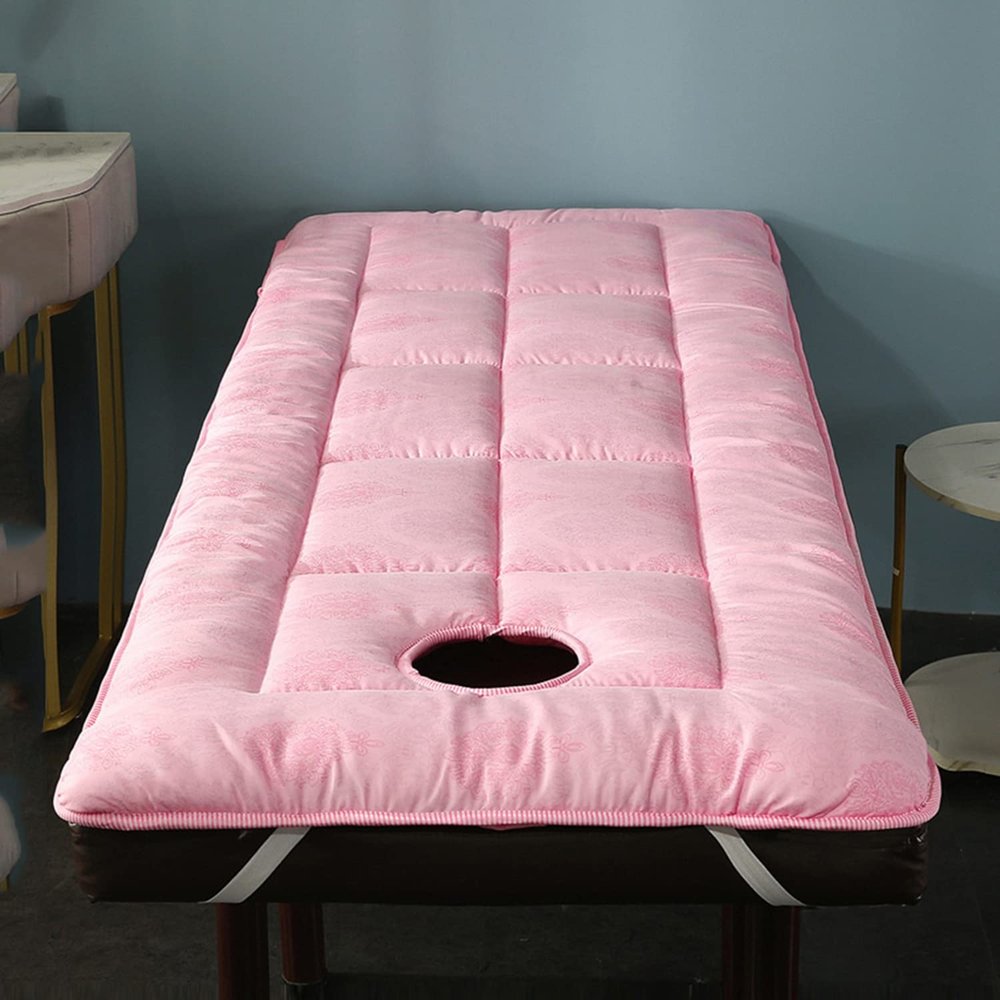LXJDDLD Spa Bed Cushion Topper and Lash Bed Cover, Pink, 80 × 185 cm