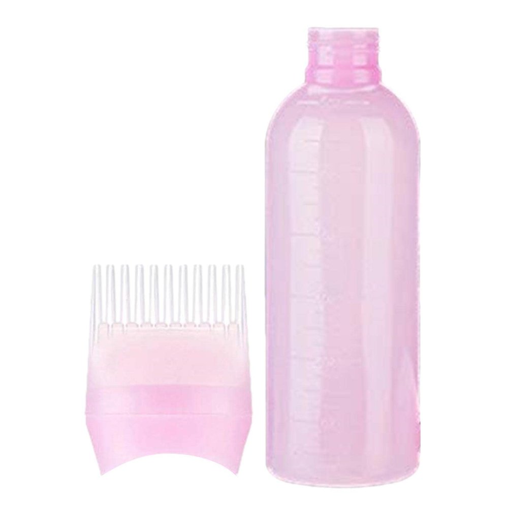 Portable Hair Dye Applicator Brush and Root Comb Bottle with Scale
