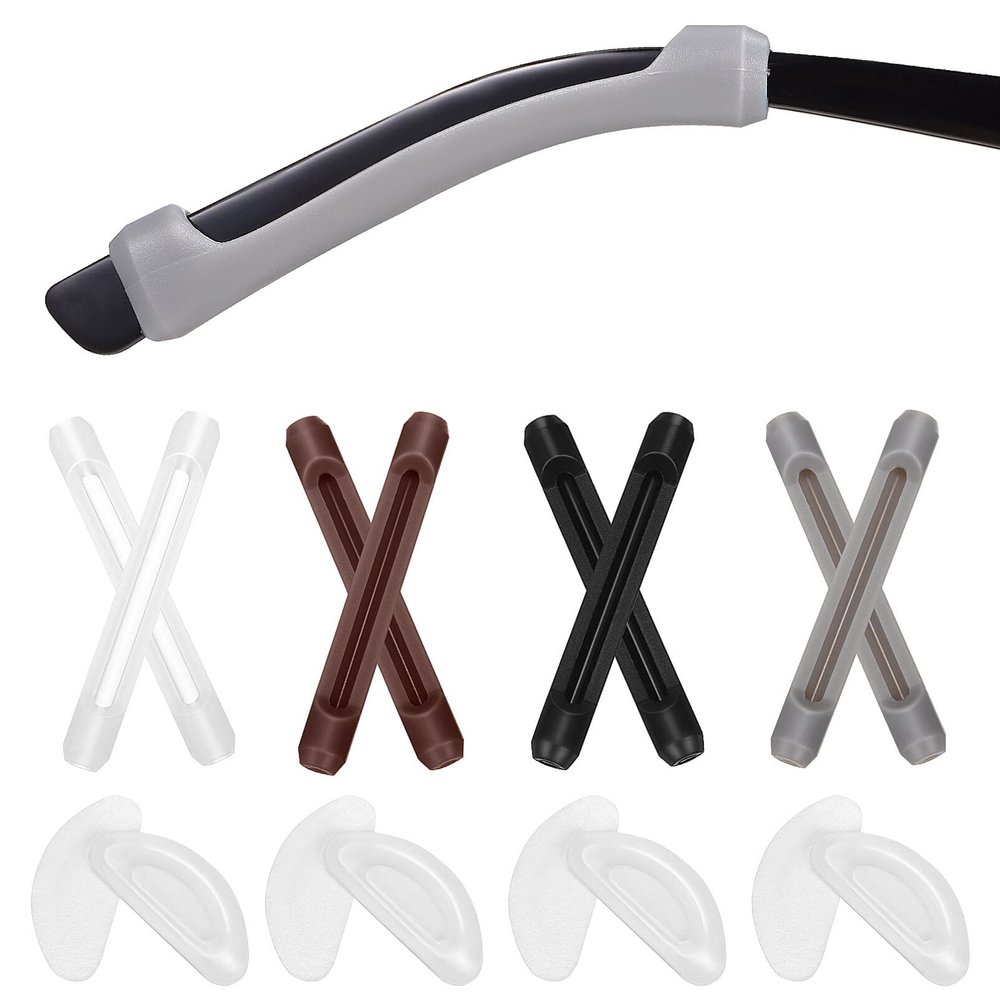 Lurrose 24 Pairs Silicone Nose Pads and Non-Slip Temple Covers for Glasses