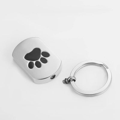 DOTUIARG Engraved Stainless Steel Pet Cremation Urn Keychain