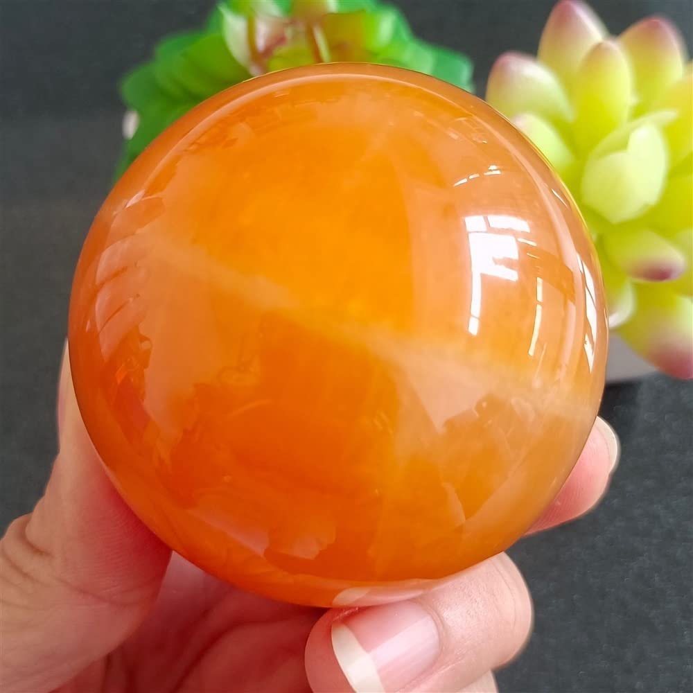 WGPHD Natural Gold Frozen Stone Crystal Ball, 70–75 mm