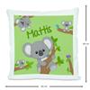 CreaDesign Personalized Children's Cushion 40 x 40 cm with Name, Feather Filling, Koala Boy Motif, Pink Back view 2