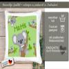 CreaDesign Personalized Children's Cushion 40 x 40 cm with Name, Feather Filling, Koala Boy Motif, Pink Back view 4