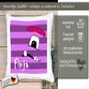 CreaDesign Personalized Kids' Cushion 40 x 40 cm, Purple Monster, Black Back view 4