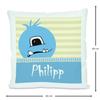CreaDesign Personalized Kids' Cushion, 40 x 40 cm, Light Blue Monster view 2