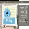 CreaDesign Personalized Kids' Cushion, 40 x 40 cm, Light Blue Monster view 4