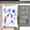 CreaDesign Children's Pillow 40 x 40 cm, Personalized with Name, Unicorn and Blue Stars, Black Back view 4