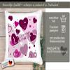 CreaDesign Personalized Children's Cushion, 40 x 40 cm, Heart Blackberry, Black Back view 4