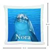 CreaDesign Personalized Children's Cushion 40 x 40 cm, Dolphin, Pink Back view 2