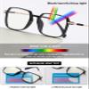 KOOSUFA Square Anti-Blue-Light Reading Glasses for Women and Men, Lightweight, Clear Pink, +4.0 view 3