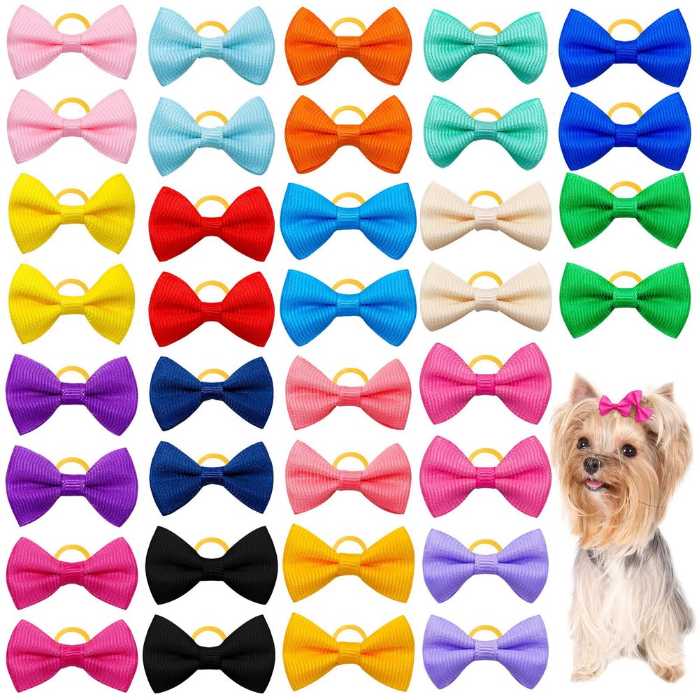 Suxgumoe Dog Hair Bows, 36 Pieces, Multicolor A