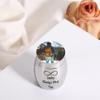 MunkiMix Personalized Mini Stainless Steel Cremation Urn with Birthstone, Photo and Text Engraving view 2