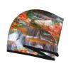 Evealyn Waterfall Autumn Landscape Printed Microfiber Hair Towel with Button view 3