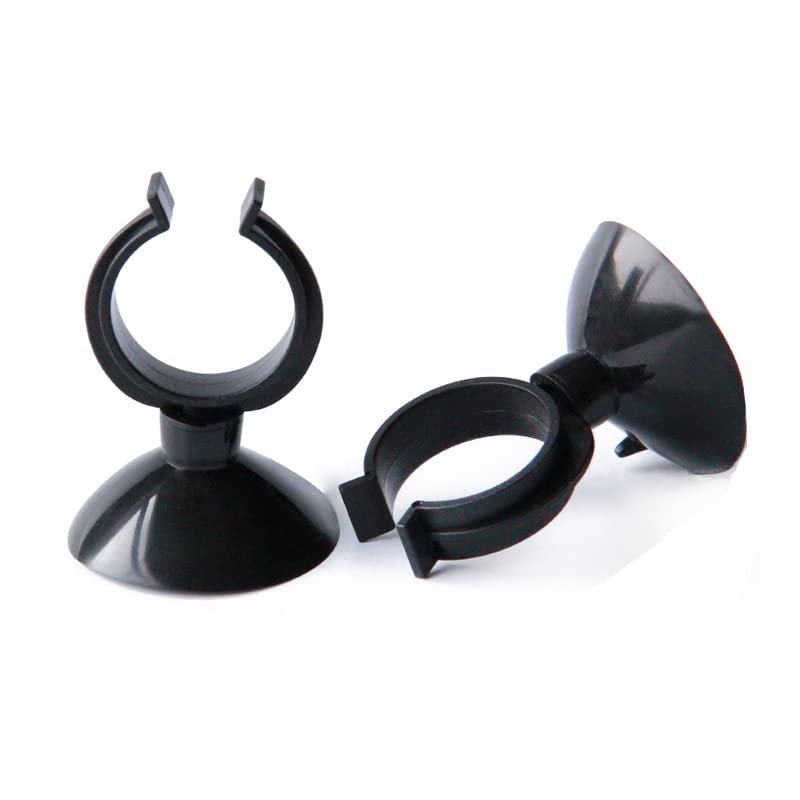 STORKY 5-Piece Aquarium Suction Cup Airline Clips, 23 mm Inner Diameter, White/Black