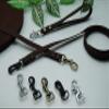 Rubberized Leash, Brown, 20 mm x 1 m, with Loop, Antique Brass Snap Hook view 1