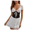 CHOUBAGUAI Women's Lace Nightdress, Strapless, White, S view 1