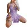 CHOUBAGUAI Sexy Women's Lace Pajama Dress Nightgown Lingerie Party Pajamas - Rose Red, XXXL view 1