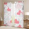 Homewish Kids Cartoon Cloud Unicorn Curtains, Star Polka Dot Panels, 2-Pack, 55" W x 69" L, White/Pink/Gray view 2