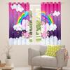 Rainbow Curtains for Kids, Cute Elephant Room-Darkening Curtains, 55 W x 69 L in, Cartoon Animal Galaxy Window Curtains, 2 Panels view 3