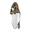 Rough Leopard Print Haircut Cape, Waterproof Unisex Salon Cape, Adjustable Neck, White/Lush Garden, One Size view 3