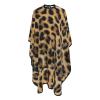 Rough Leopard Print Haircut Cape, Waterproof Unisex Salon Cape, Adjustable Neck, White/Lush Garden, One Size view 4