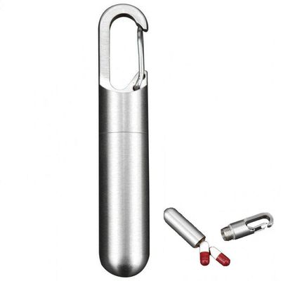 Danlai Mini Sealed Pill Case, Stainless Steel, Waterproof