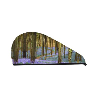 RVENU Temperate Forest Printed Ultra-Absorbent Coral Velvet Hair-Drying Towel