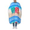 VUCEMI Printed Beach Slippers Haircut Cape, Waterproof, Adjustable Neck, Unisex, White, One Size view 1