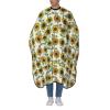 Romantic Sunflower-Print Haircut Cape, Waterproof, Unisex, Adjustable Neck, White, One Size view 1
