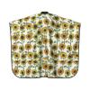 Romantic Sunflower-Print Haircut Cape, Waterproof, Unisex, Adjustable Neck, White, One Size view 2