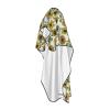 Romantic Sunflower-Print Haircut Cape, Waterproof, Unisex, Adjustable Neck, White, One Size view 3