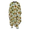 Romantic Sunflower-Print Haircut Cape, Waterproof, Unisex, Adjustable Neck, White, One Size view 4