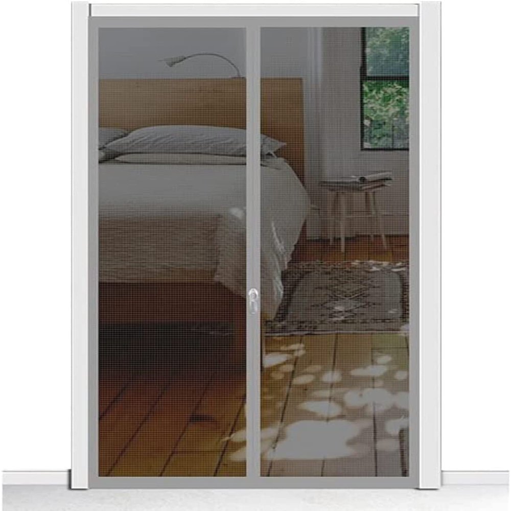 Mesh Zipper Pet Screen Door, Silver